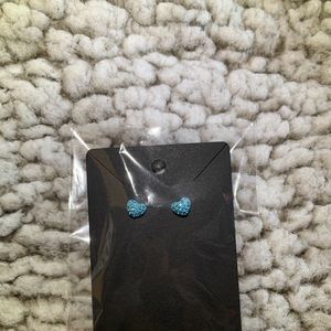 Dainty Blue Earrings w Tiny Rhinestones